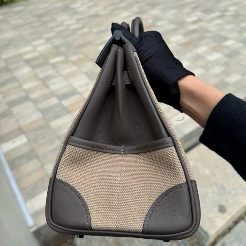 🔥全新🆕全套 Hermes愛馬仕birkin25 cargo慕斯灰 銀扣 K刻 ❤️正品保障-3