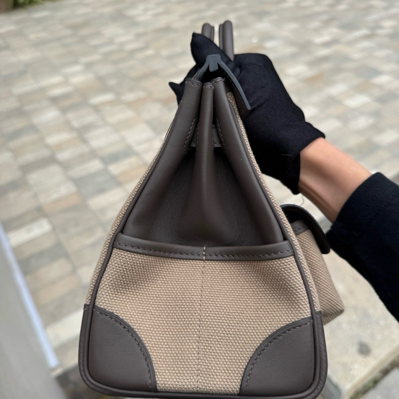 🔥全新🆕全套 Hermes愛馬仕birkin25 cargo慕斯灰 銀扣 K刻 ❤️正品保障-4