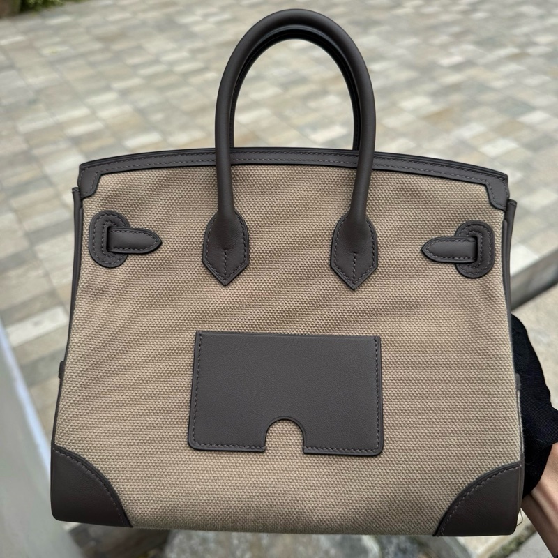 🔥全新🆕全套 Hermes愛馬仕birkin25 cargo慕斯灰 銀扣 K刻 ❤️正品保障-5