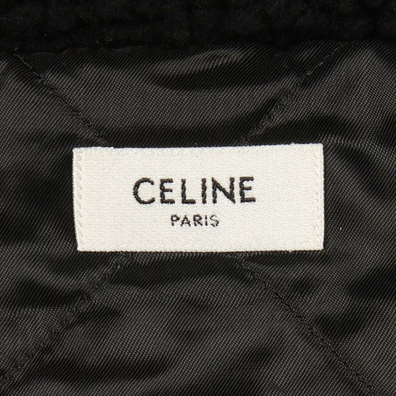 CELINE Triomphe 連帽夾克，羊毛棉混紡，黑色，二手，男士 L 碼-2