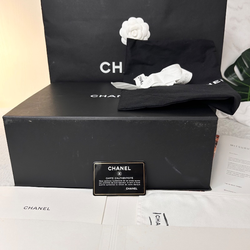 Chanel 雙 C 絎縫皮革翻蓋鏈條把手鏈帶手提包肩背包 A98549-39