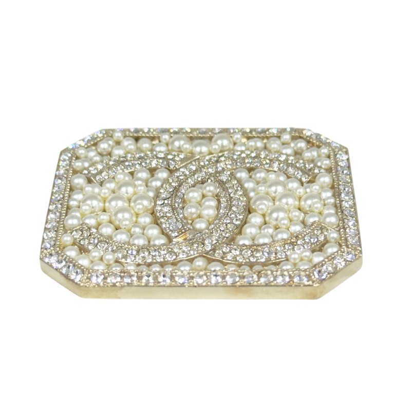 CHANEL CC 水鑽 珠珠 胸針-6