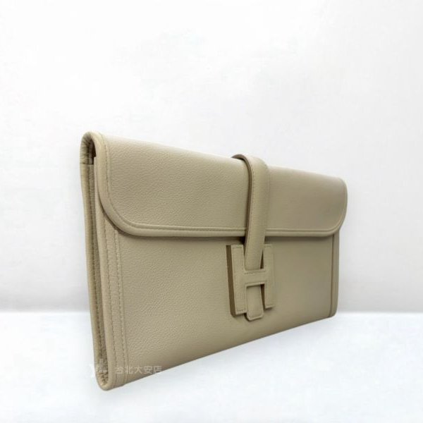 A13199-HERMES Jige Elan 29 clutch奶油白H手拿包-1