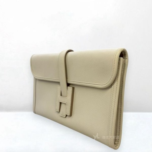 A13199-HERMES Jige Elan 29 clutch奶油白H手拿包-2