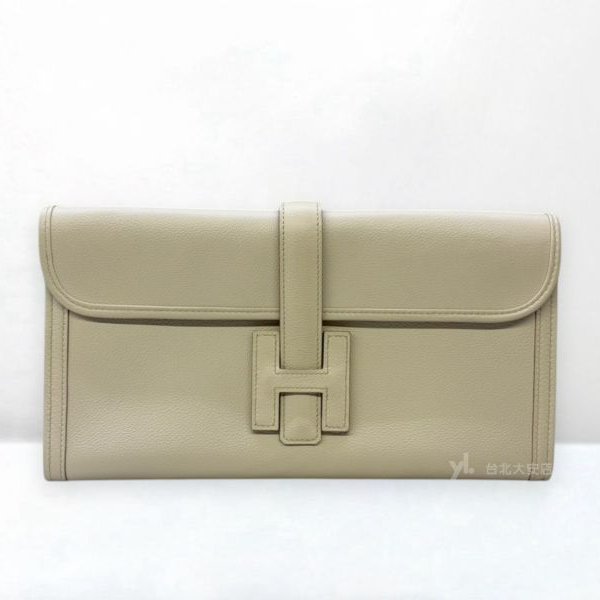 A13199-HERMES Jige Elan 29 clutch奶油白H手拿包-0