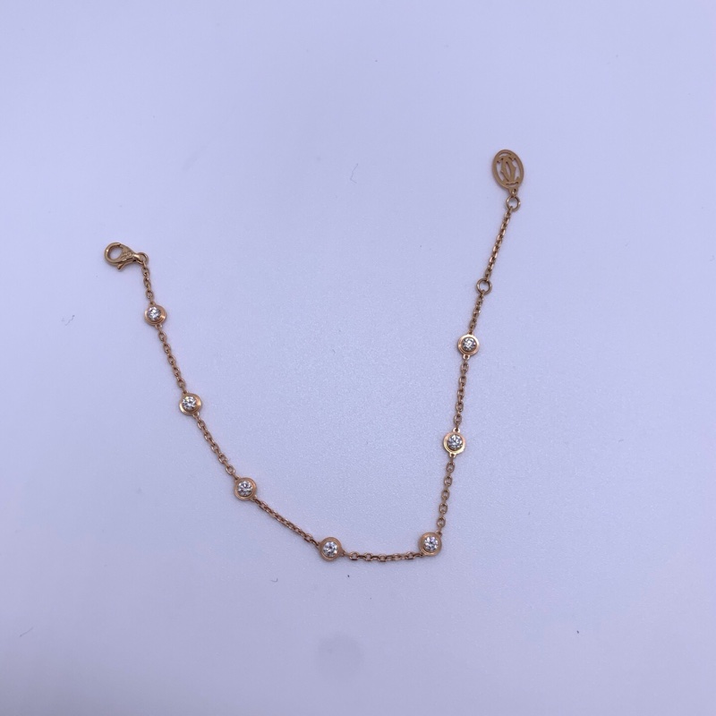 卡地亞Cartier diamants legers系列 7鑽手鍊 18K金搭配圓形鑽石-1