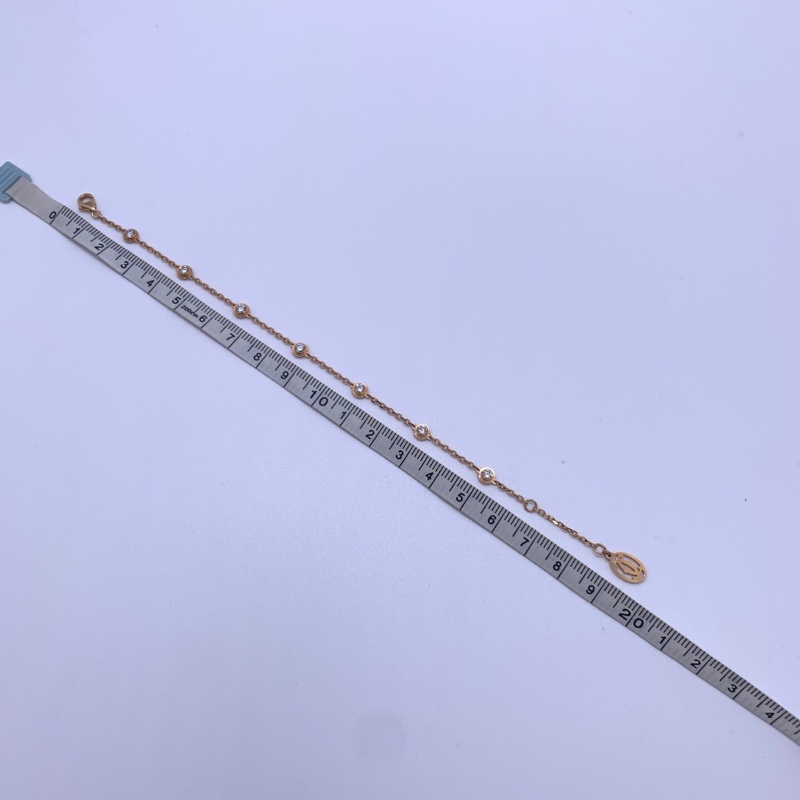 卡地亞Cartier diamants legers系列 7鑽手鍊 18K金搭配圓形鑽石-4