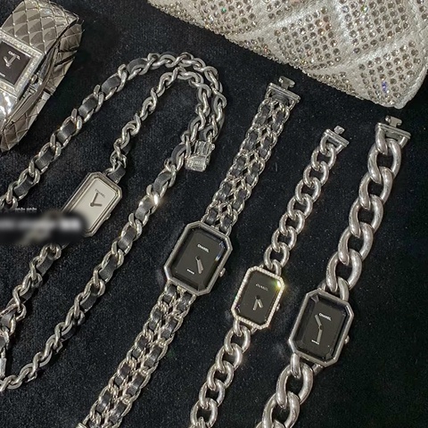 Chanel 香奈兒 Premiere黑銀鏈帶 石英腕錶®️M號