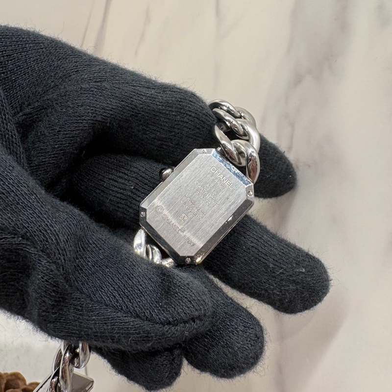 Chanel 香奈兒 Premiere黑銀鏈帶 石英腕錶®️M號-6