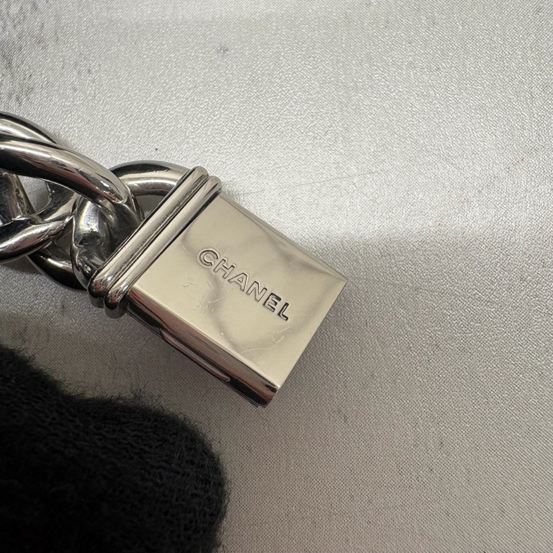 Chanel 香奈兒 Premiere黑銀鏈帶 石英腕錶®️M號-9