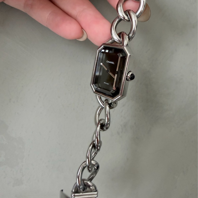 Chanel 香奈兒 Premiere黑銀鏈帶 石英腕錶®️M號-18