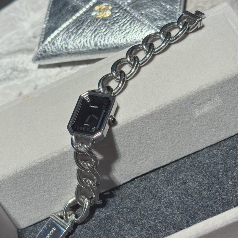 Chanel 香奈兒 Premiere黑銀鏈帶 石英腕錶®️M號-2