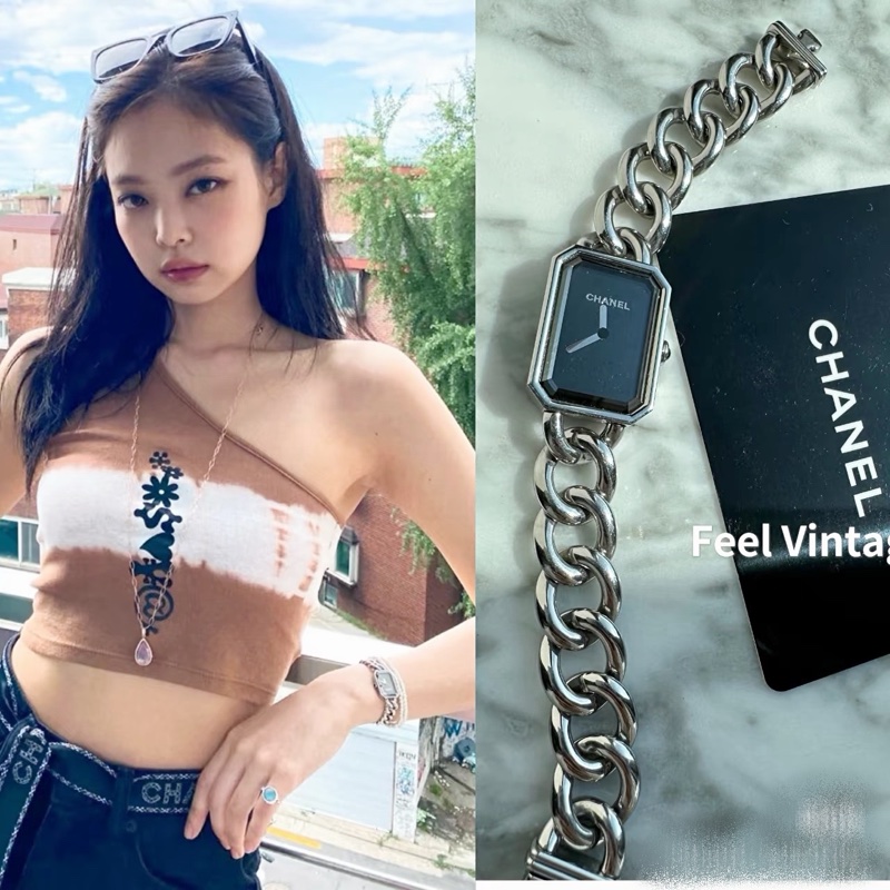 Chanel 香奈兒 Premiere黑銀鏈帶 石英腕錶®️M號-4
