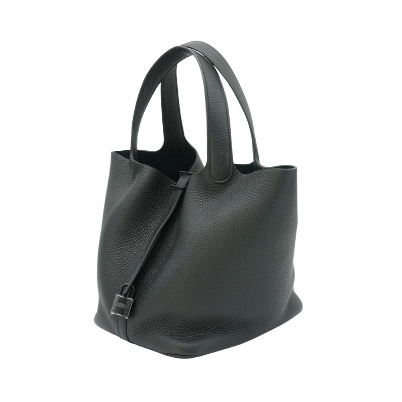 Hermes 展示品 Picotin 22 TC牛皮黑釦手提水桶包(Noir黑)-1