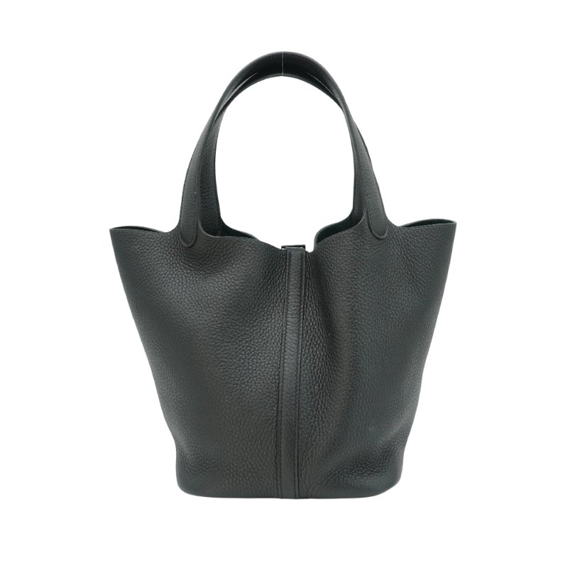 Hermes 展示品 Picotin 22 TC牛皮黑釦手提水桶包(Noir黑)-2