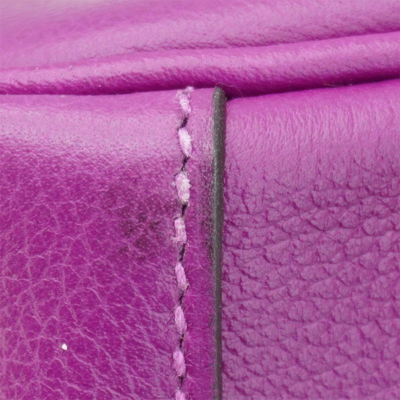 Hermes 展示品 Lindy 30 牛皮金釦手提/肩背兩用包(P9海葵紫)-6