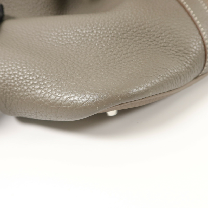 HERMES Clemence皮革Picotin GM手挽袋Etoupe/Etain-10