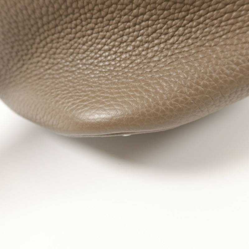 HERMES Clemence皮革Picotin GM手挽袋Etoupe/Etain-12