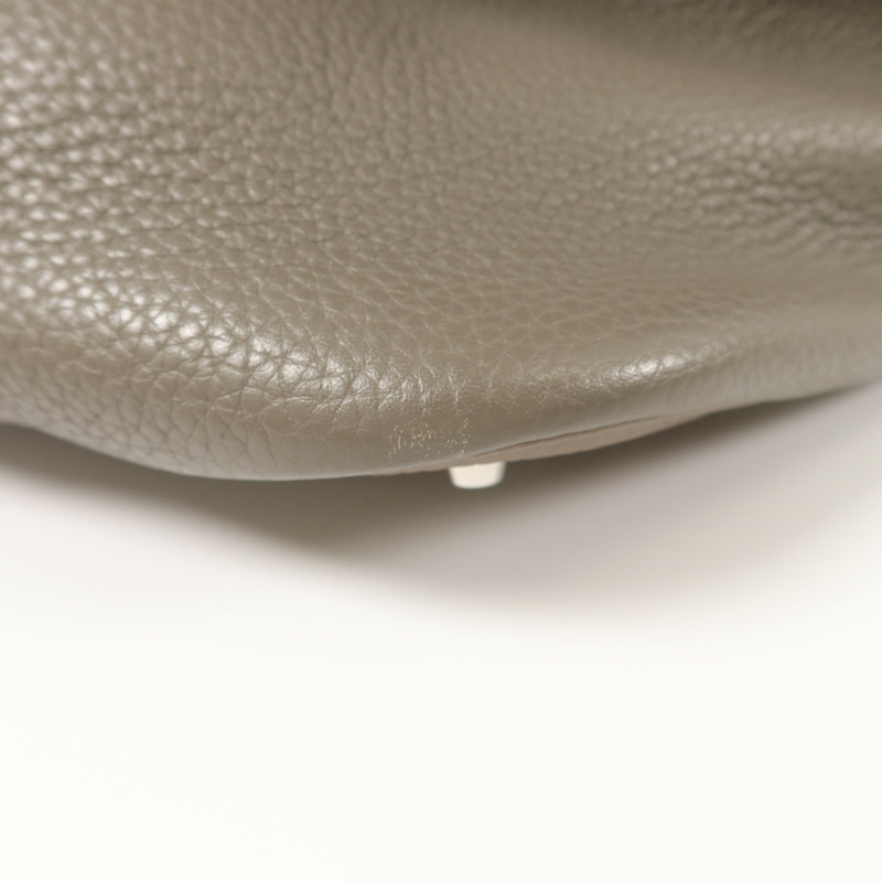HERMES Clemence皮革Picotin GM手挽袋Etoupe/Etain-13