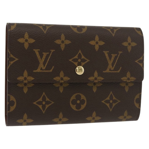 路易威登 Monogram Porte Tresor Etui Papie 錢包 M61202 LV Auth 179770V