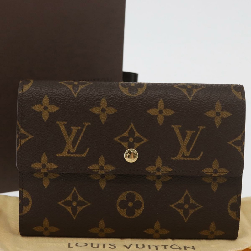 【日本直送】路易威登 Monogram Porte Tresor Etui Papie 錢包 M61202 LV Auth 179770V-11