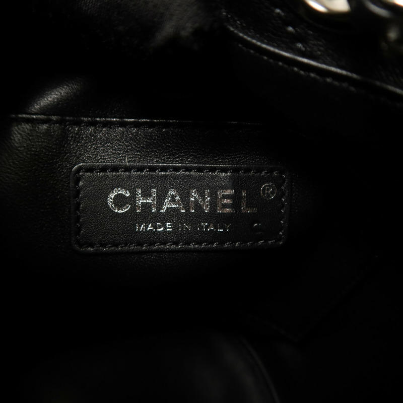 CHANEL 羊皮皮革Bucket Bag鏈帶肩背袋-5
