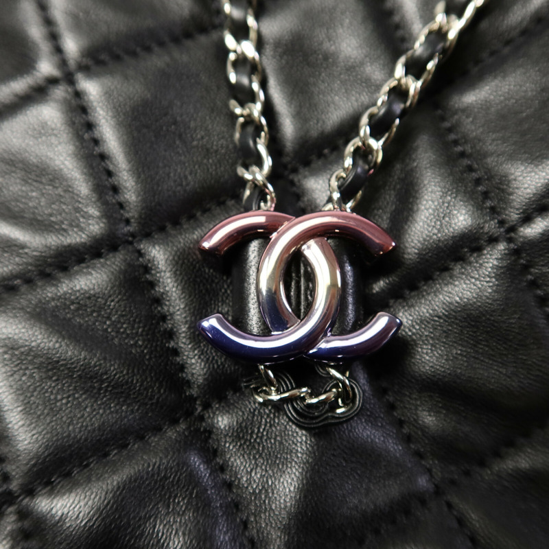CHANEL 羊皮皮革Bucket Bag鏈帶肩背袋-7