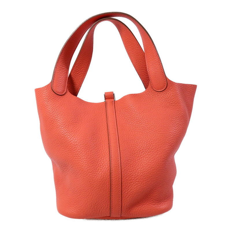 HERMES Clemence皮革Picotin MM扣手挽袋Rose Jaipur-1