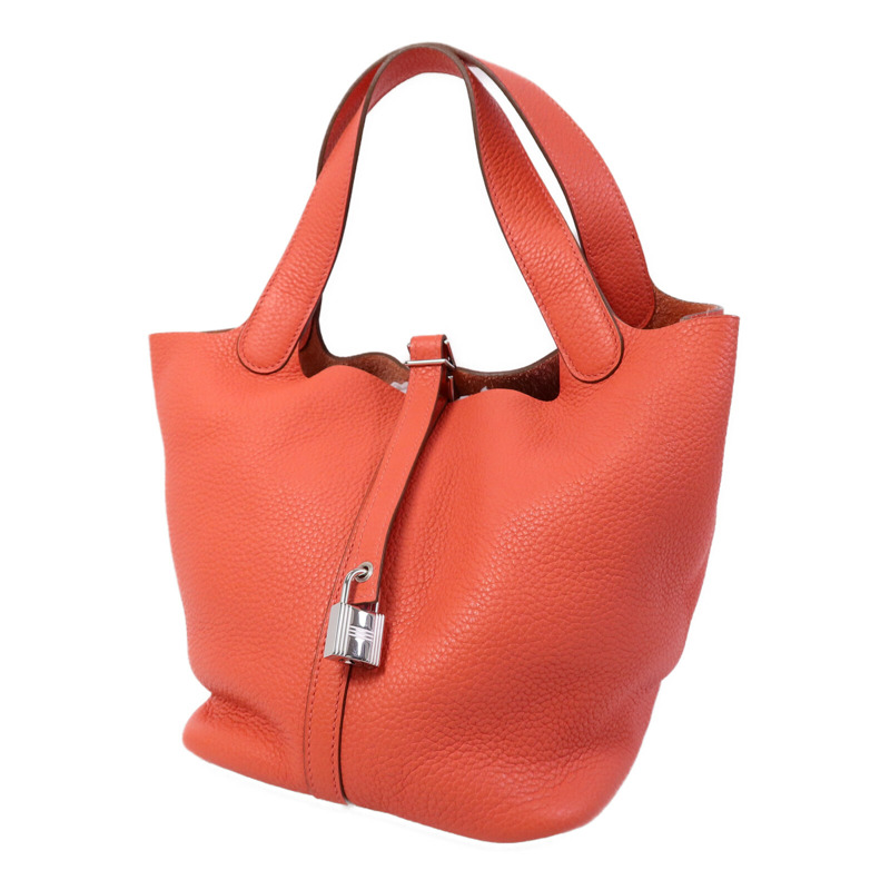 HERMES Clemence皮革Picotin MM扣手挽袋Rose Jaipur-2