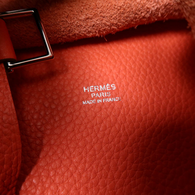 HERMES Clemence皮革Picotin MM扣手挽袋Rose Jaipur-5