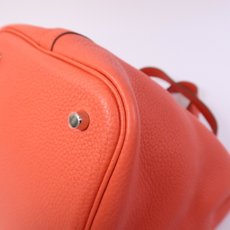 HERMES Clemence皮革Picotin MM扣手挽袋Rose Jaipur-10
