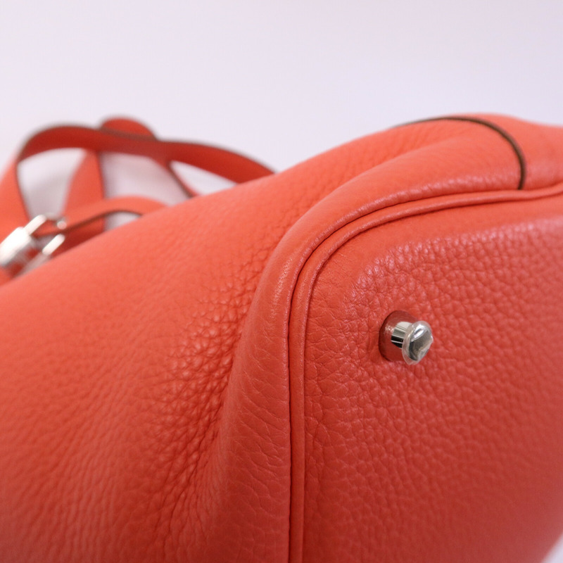 HERMES Clemence皮革Picotin MM扣手挽袋Rose Jaipur-11