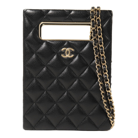 CHANEL 牛皮皮革Evening Box鏈帶手挽肩背兩用袋
