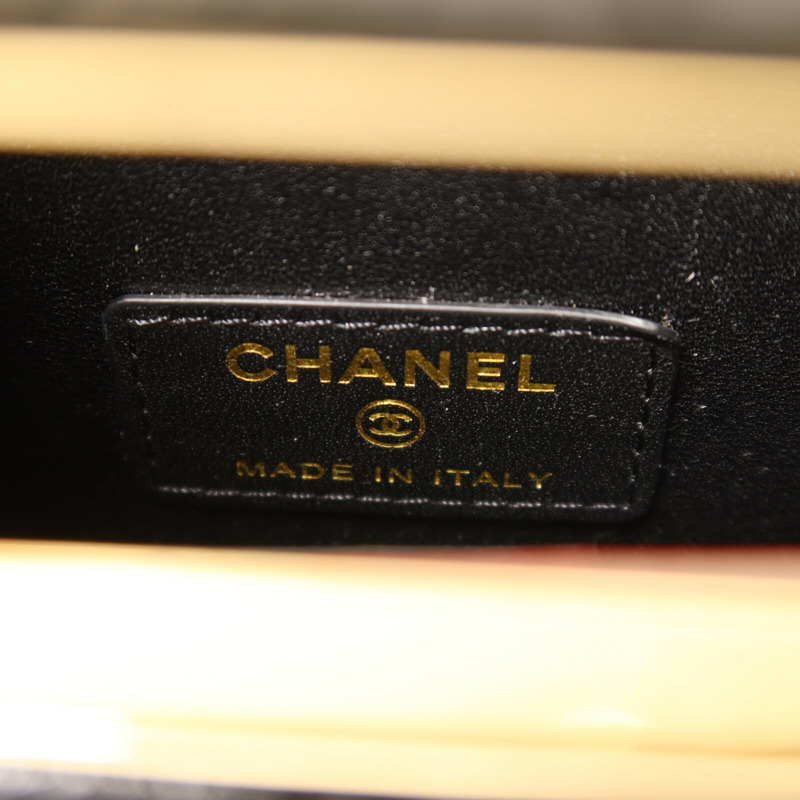 CHANEL 牛皮皮革Evening Box鏈帶手挽肩背兩用袋-5
