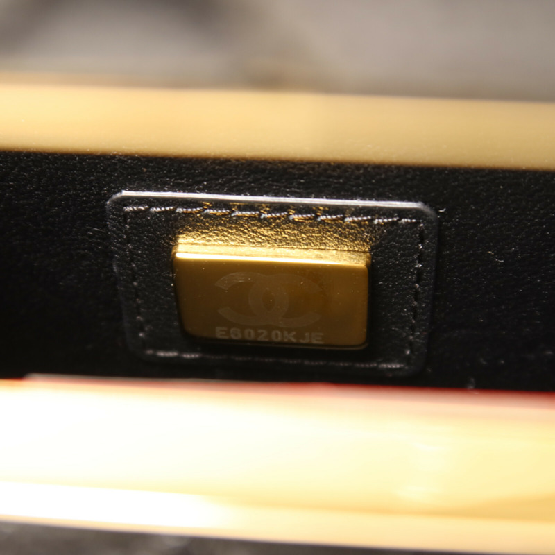 CHANEL 牛皮皮革Evening Box鏈帶手挽肩背兩用袋-6
