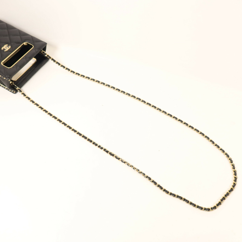 CHANEL 牛皮皮革Evening Box鏈帶手挽肩背兩用袋-7