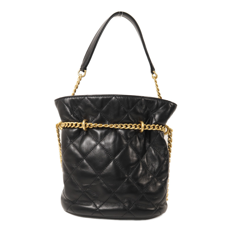 CHANEL 羊皮皮革Chain Shoulder Bucket鏈帶手挽肩背兩用袋-1