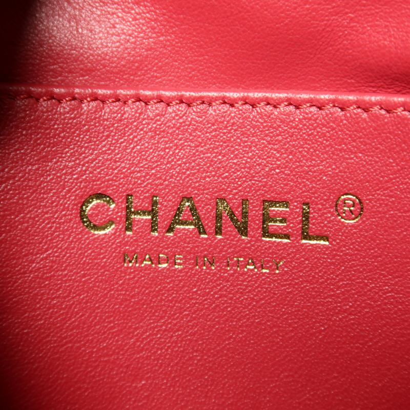 CHANEL 羊皮皮革Chain Shoulder Bucket鏈帶手挽肩背兩用袋-5