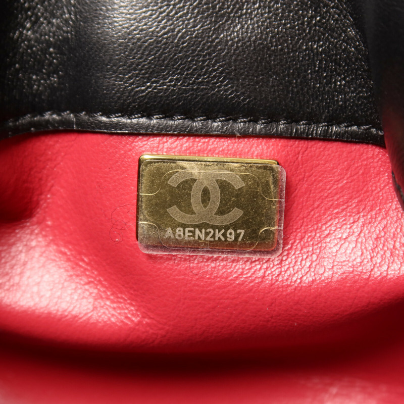 CHANEL 羊皮皮革Chain Shoulder Bucket鏈帶手挽肩背兩用袋-6