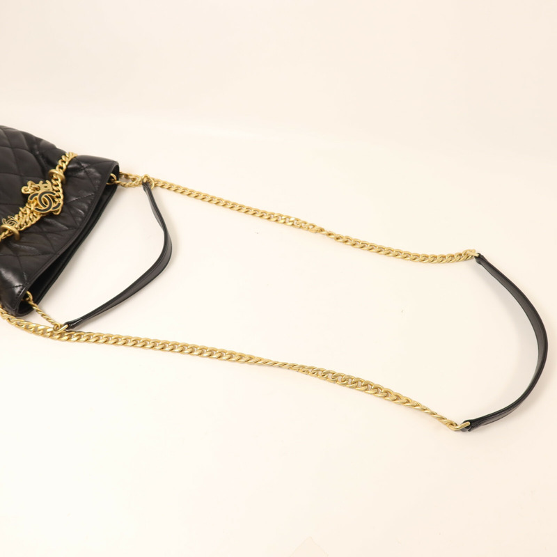 CHANEL 羊皮皮革Chain Shoulder Bucket鏈帶手挽肩背兩用袋-7