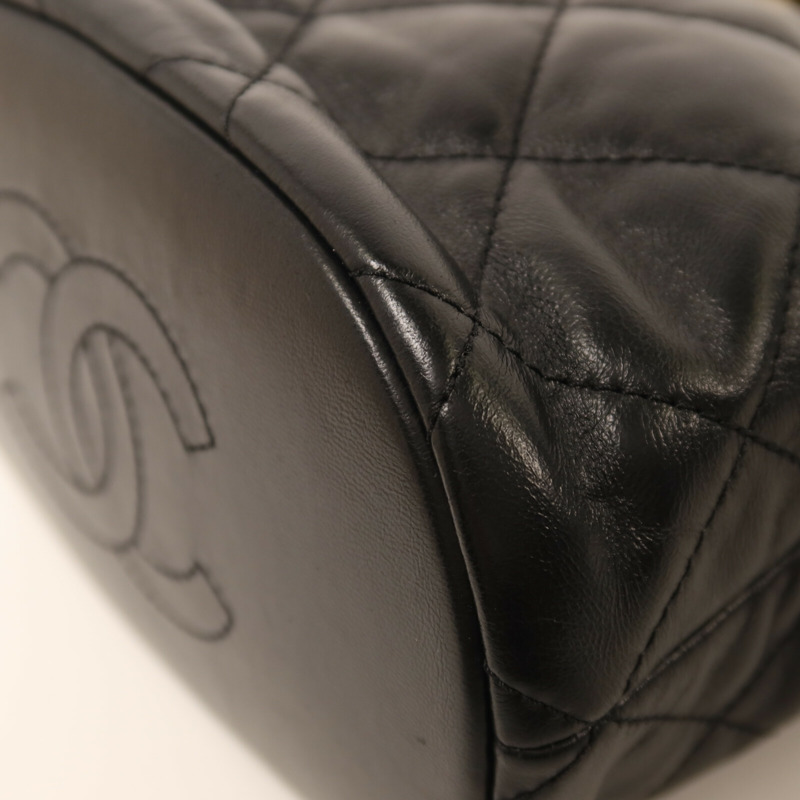 CHANEL 羊皮皮革Chain Shoulder Bucket鏈帶手挽肩背兩用袋-11