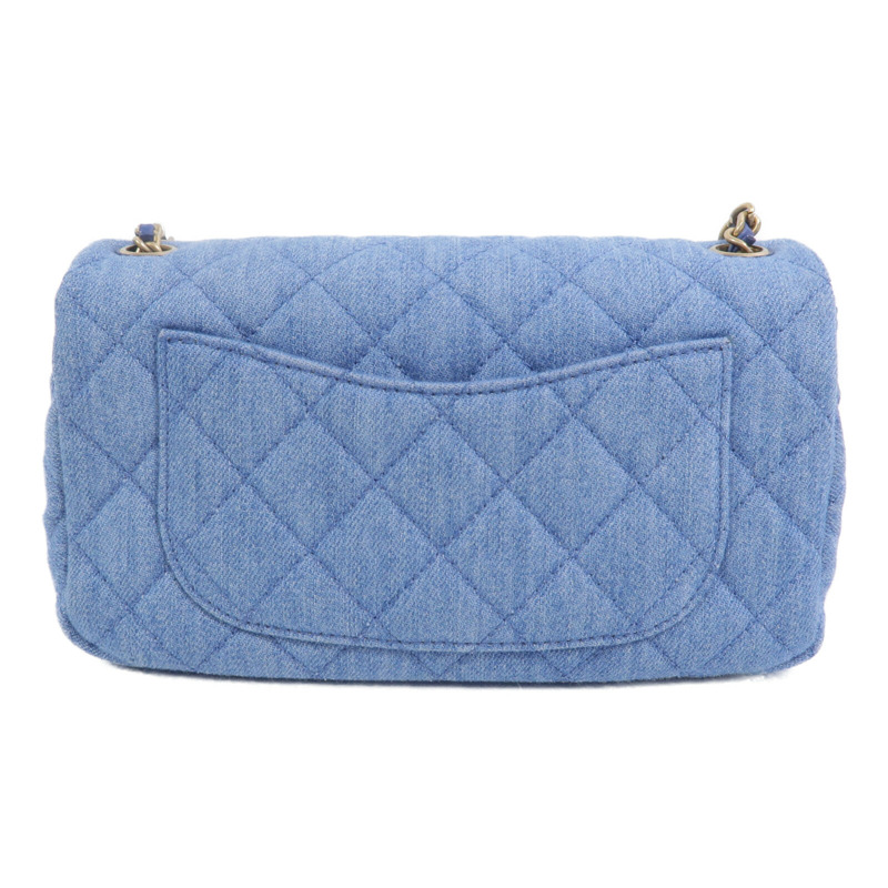 CHANEL 牛仔布Classic 20鏈帶手挽肩背兩用袋-1