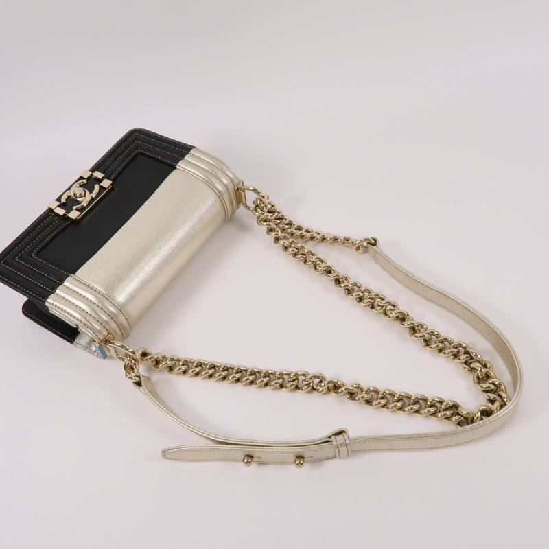 CHANEL 牛皮皮革Boy 20鏈帶肩背袋-8