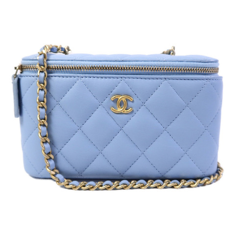 CHANEL 羊皮皮革Vanity Case鏈帶肩背袋