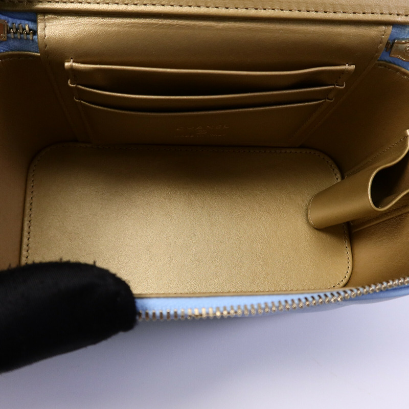 CHANEL 羊皮皮革Vanity Case鏈帶肩背袋-4