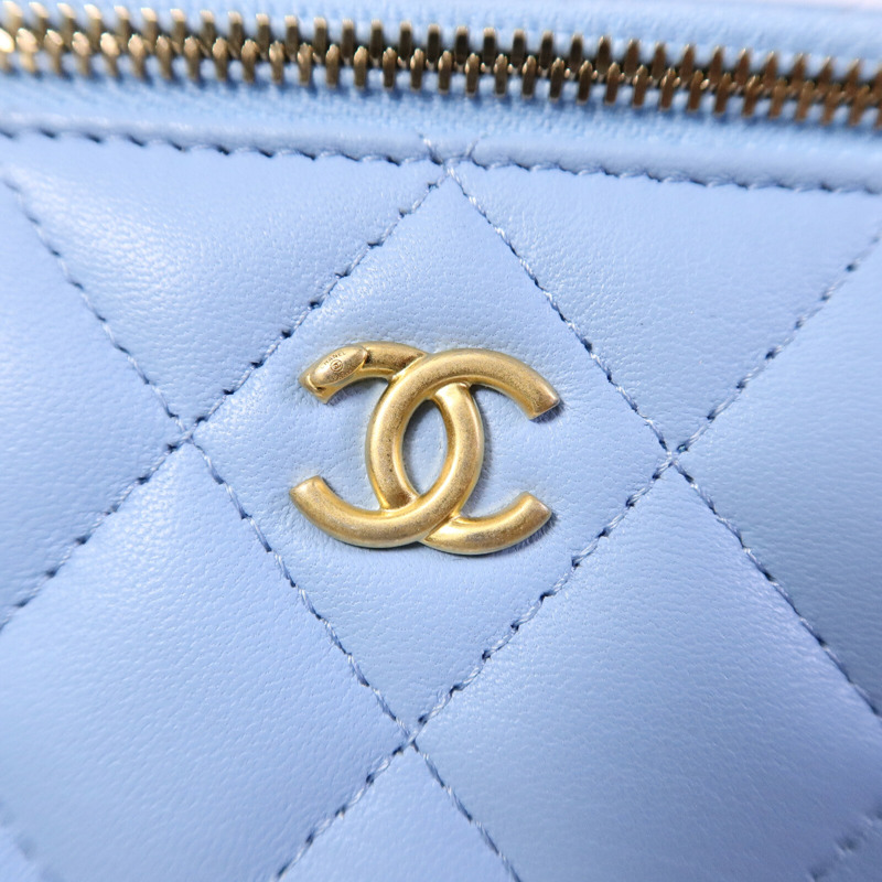 CHANEL 羊皮皮革Vanity Case鏈帶肩背袋-6