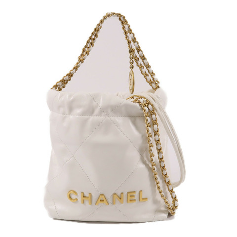 CHANEL 牛皮皮革22 Mini鏈帶肩背袋