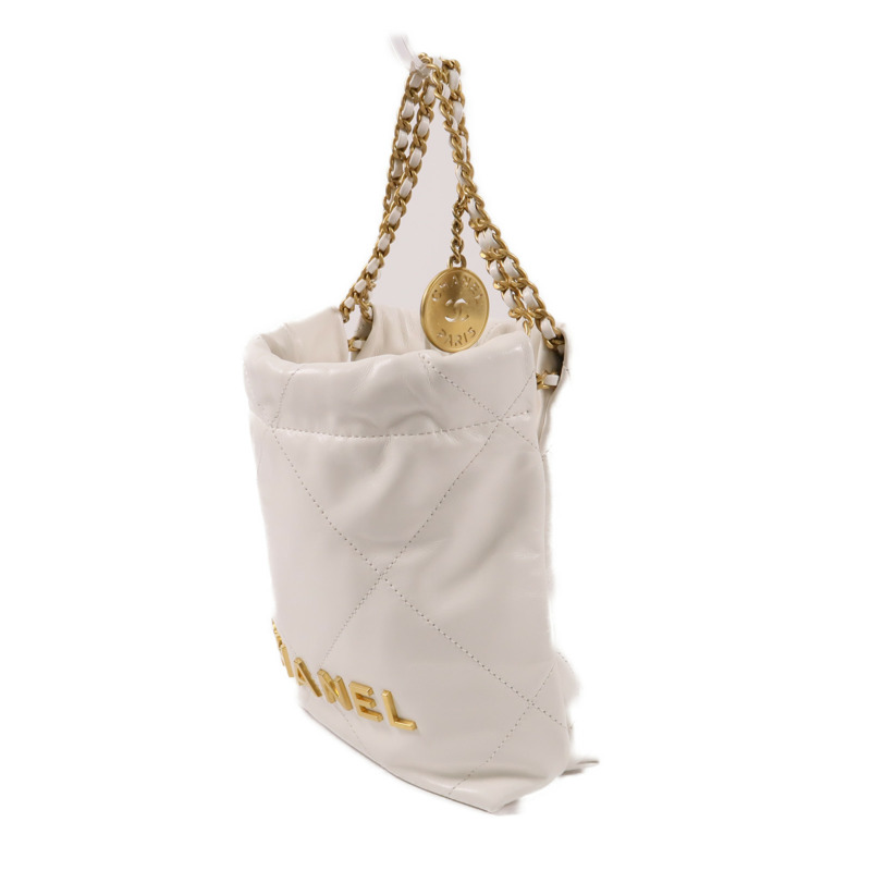 CHANEL 牛皮皮革22 Mini鏈帶肩背袋-1