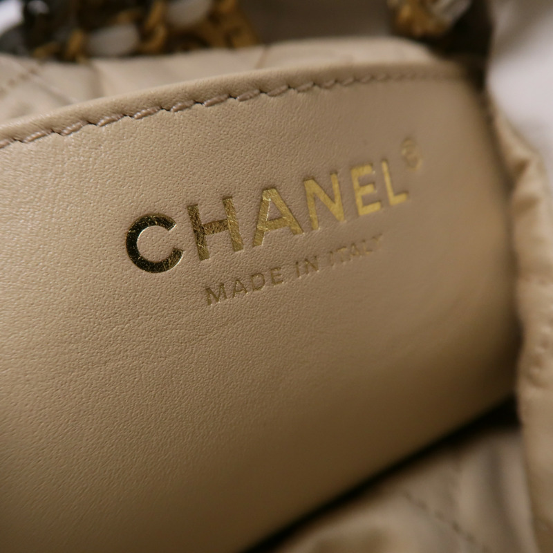 CHANEL 牛皮皮革22 Mini鏈帶肩背袋-4