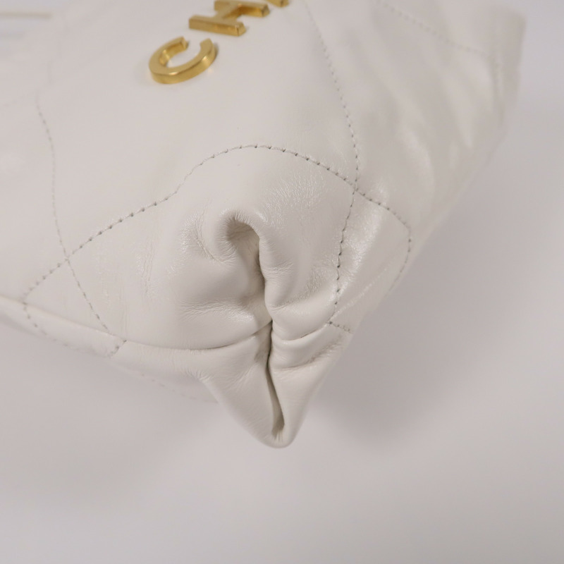 CHANEL 牛皮皮革22 Mini鏈帶肩背袋-10